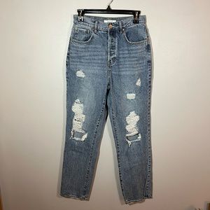 NWOT PacSun Distressed Medium Wash Dad Jeans Sz 27